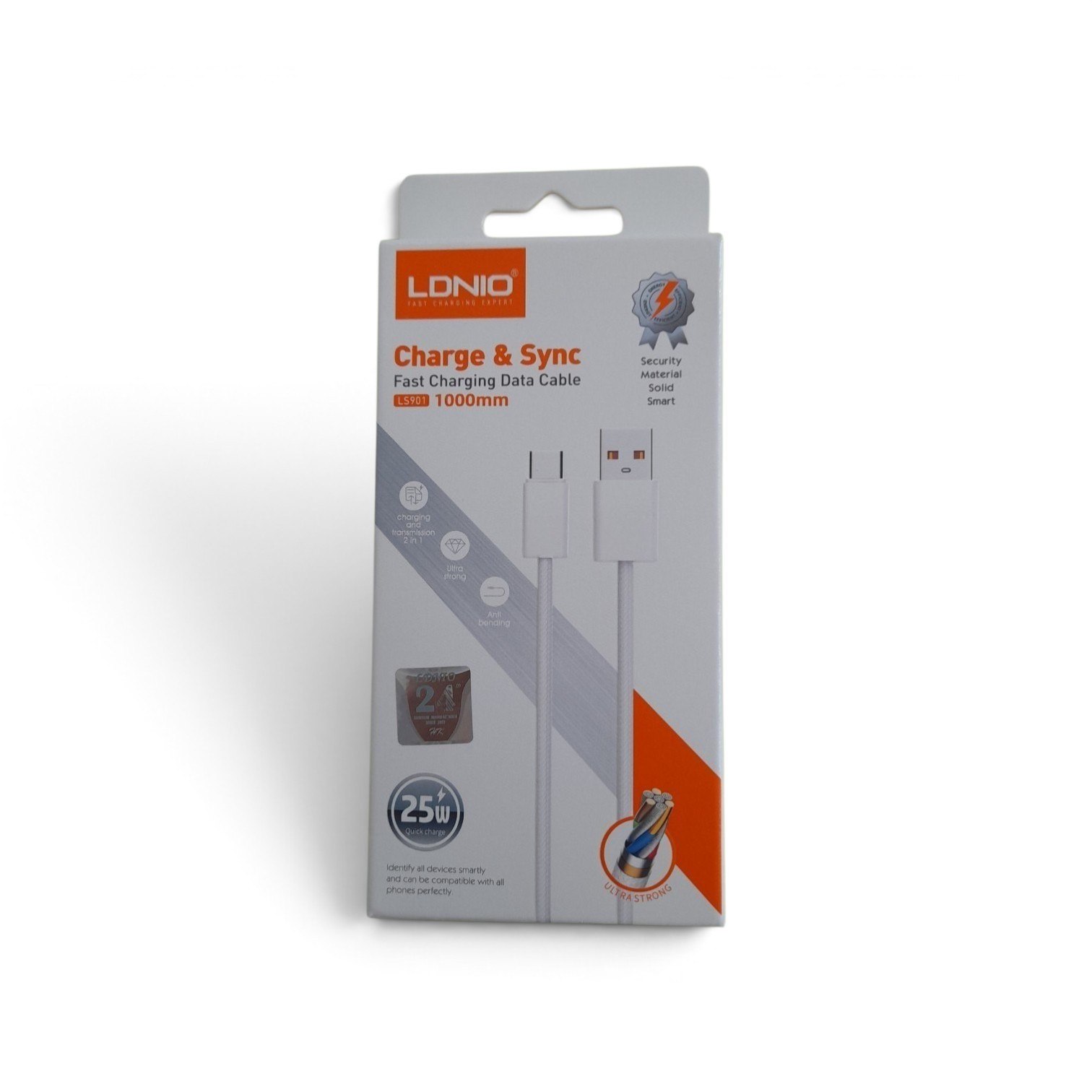 کابل شارژ تایپ سی الدینیو مدل LS901 طول 1 متر