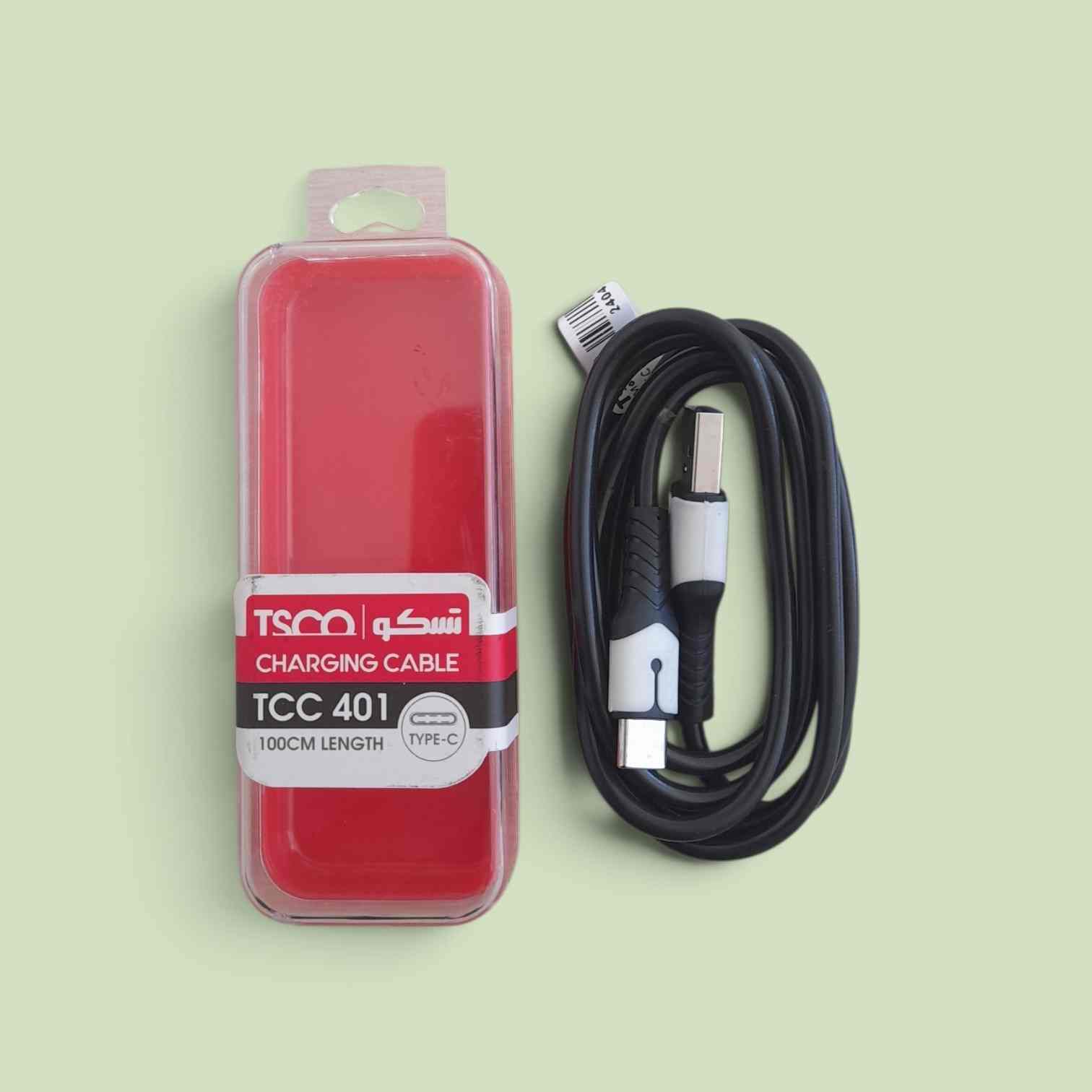 کابل شارژ تایپ سی تسکو مدل TCC 401 طول 1 متر