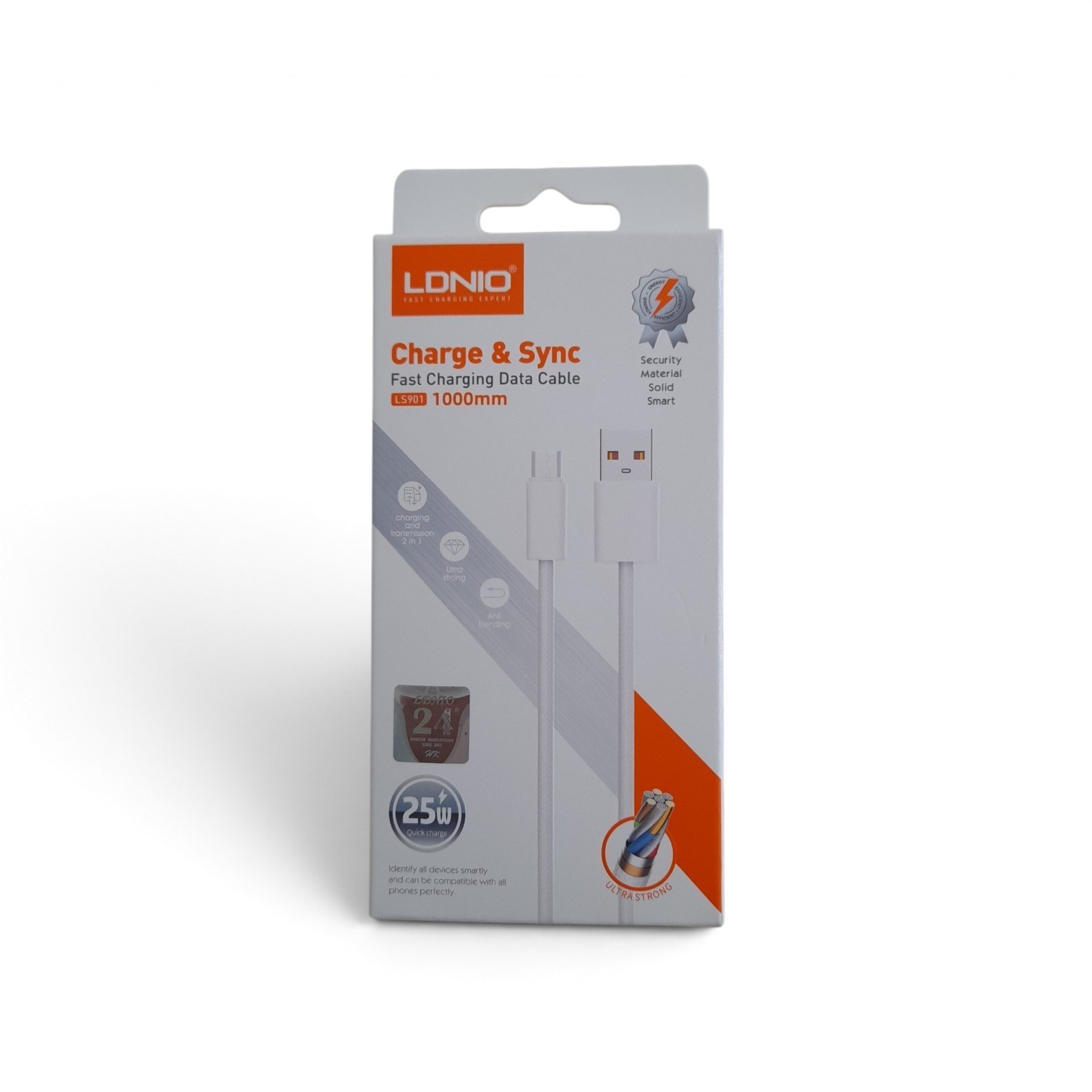 کابل شارژ میکرو یو اس بی الدینیو مدل LS901 طول 1 متر